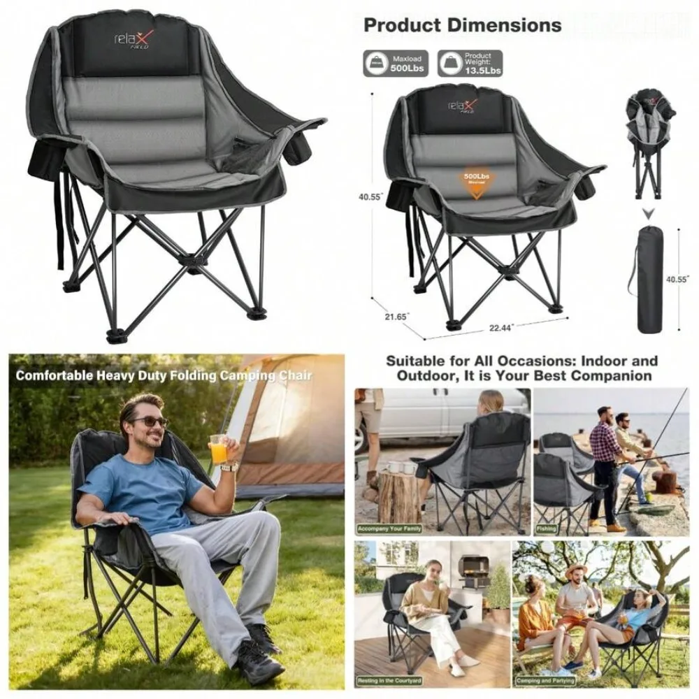 Oversized Camping Chair for Ad - Hunting And Fishing Outdoor Chairs 评论和价格