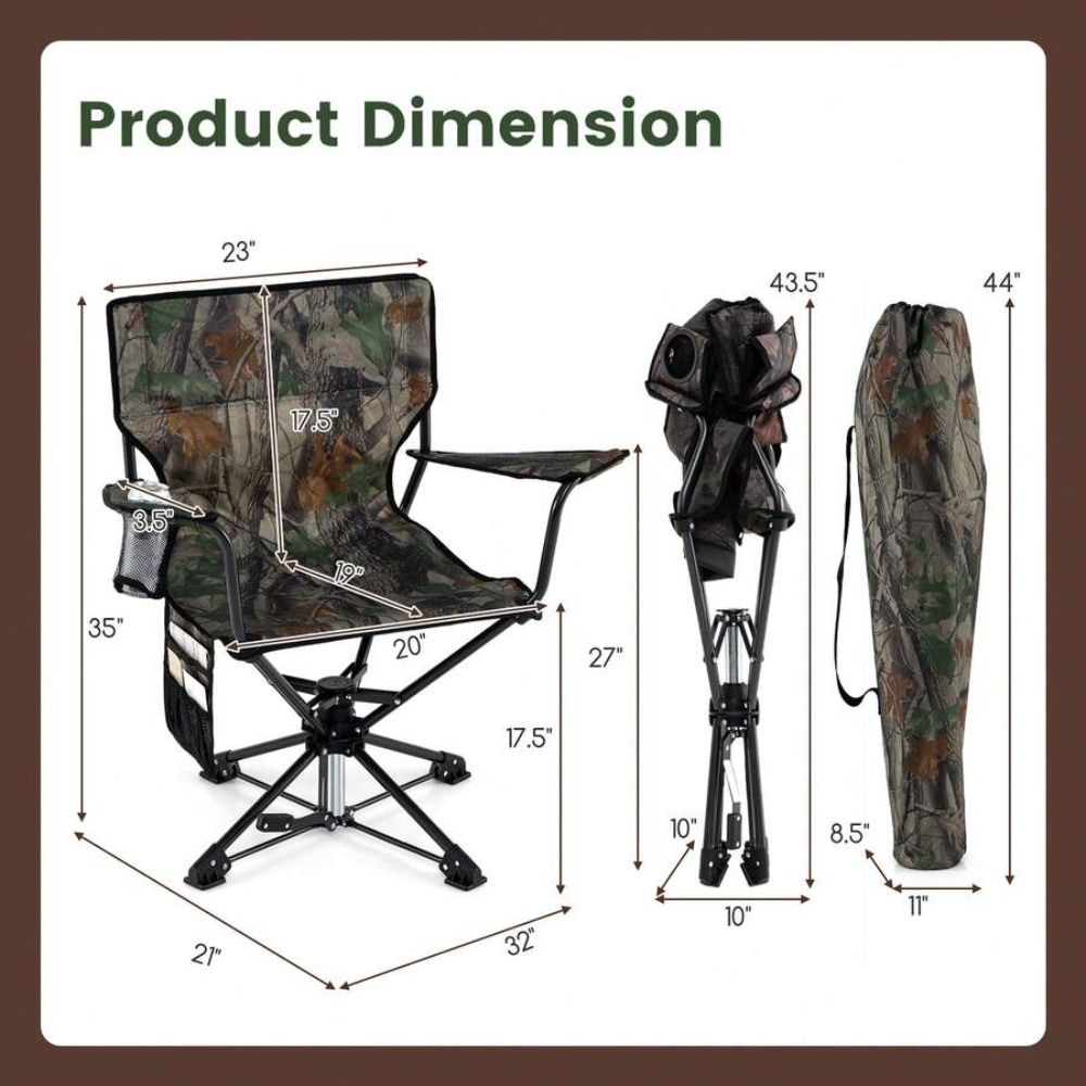 360 Degree Swivel Hunting Chai - Hunting And Fishing Outdoor Chairs 评论和价格