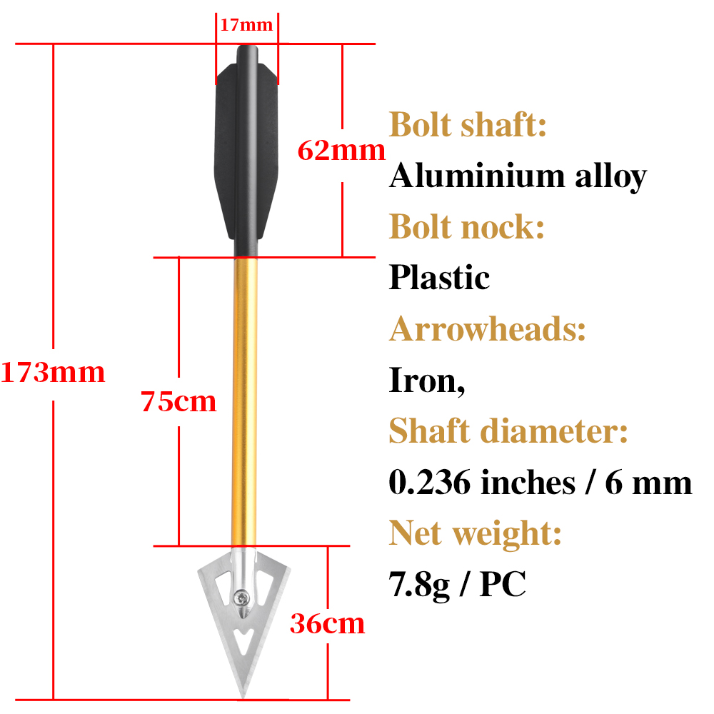 6/12pcs Short Arrow Aluminum C - Crossbow Bolt Broadhead 评论和价格