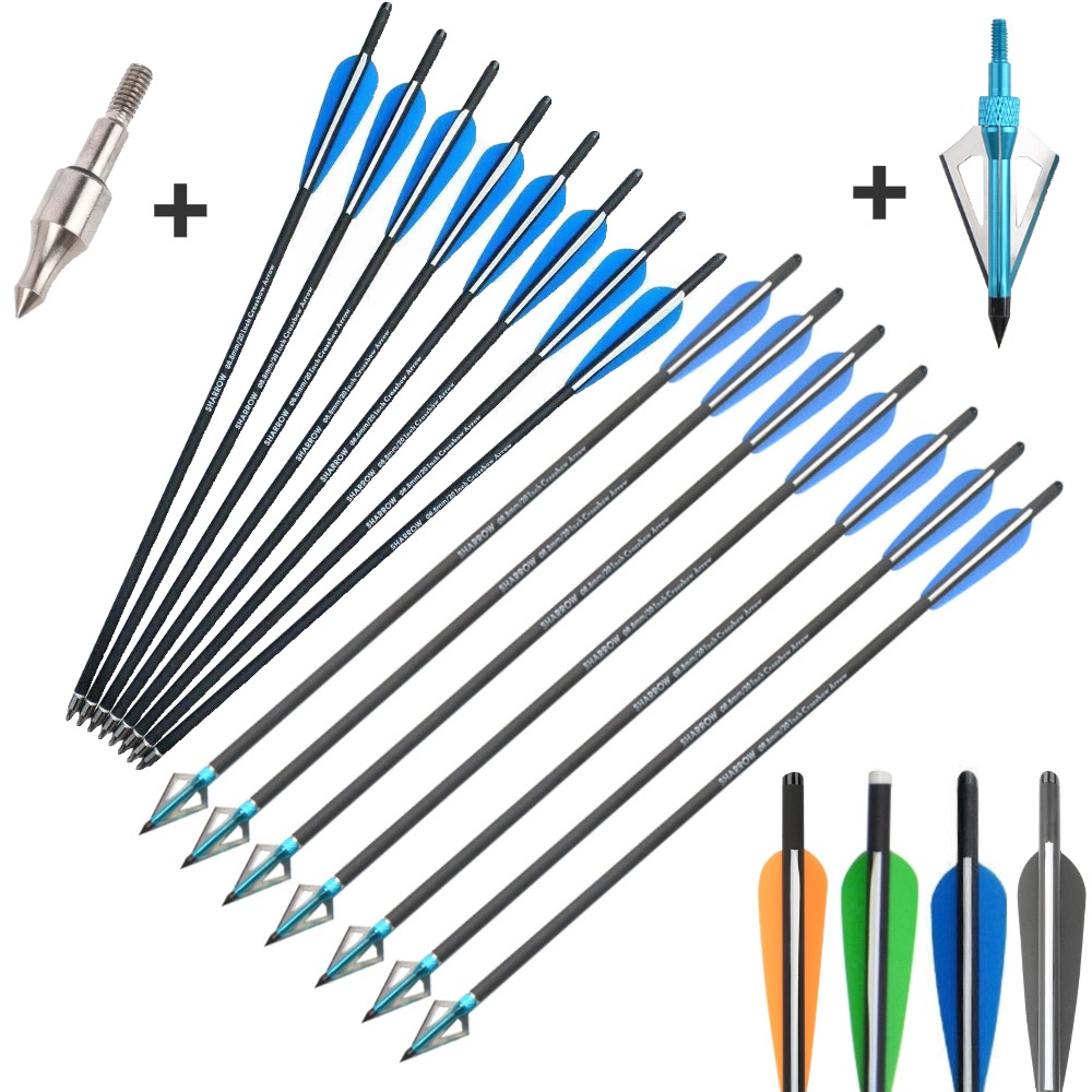6/12Pcs 16/17/18/20/21/22 Inch - Crossbow Bolt Broadhead 评论和价格