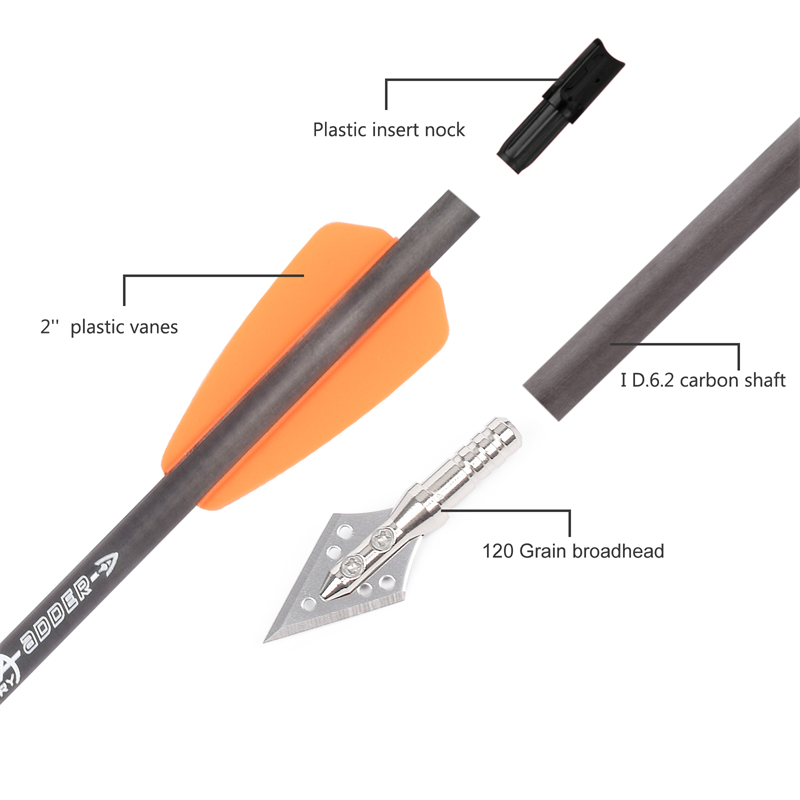 6pcs R9 7.5 Inch Catbon Crossb - Crossbow Bolt Broadhead 评论和价格